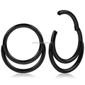Evorte 316L Stainless Steel Rose Gold Plated Hinged Segment Nose Ring Nipple Clicker Ear Cartilage Tragus Helix Lip Body