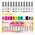 Painting Gel Nail Polish Set 12 Colors Neon Liner Gel Gold Glitter Soak Off LED UV Varnish DIY Drawing for DIY Nail Art Design