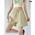 Women's High-waisted Baggy Slimming Wide-leg Pants Solid Color Casual Shorts
