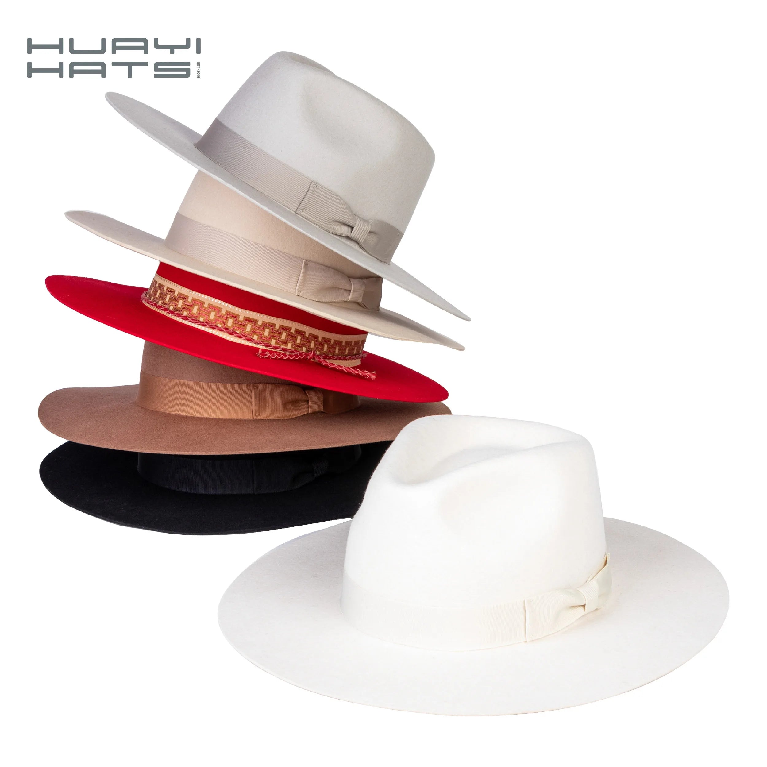 Men's and Women's Wool Fedora Hats with Wide Brim Classical Design for Casual Business Party and Fishing Plain Style Fedora