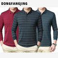 Men's Custom Logo High Knitted Golf  T-Shirt Solid Embroidered Button Decoration Long Sleeve Striped XL Size Embossed Short