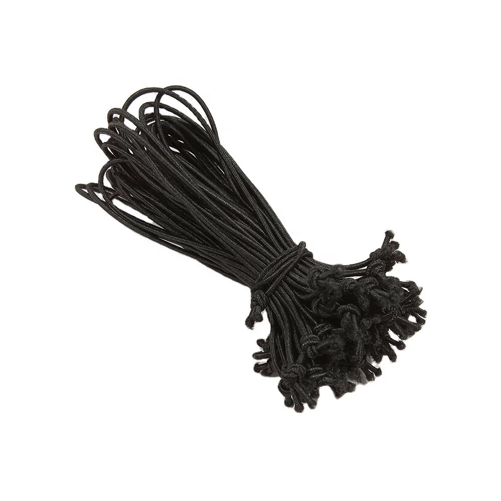 Pre-Tied Knotted Elastic Cord Loops Hang Tags 4" 6" 8" Circumference Coated Finish High Elasticity Bags Home Textile Shoes