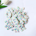 Trendy Garment Patches Top Quality 3 M Glue Stick on Backing 3D Puffy Rainbow Color Embroidery Alphabet English Letter Patches
