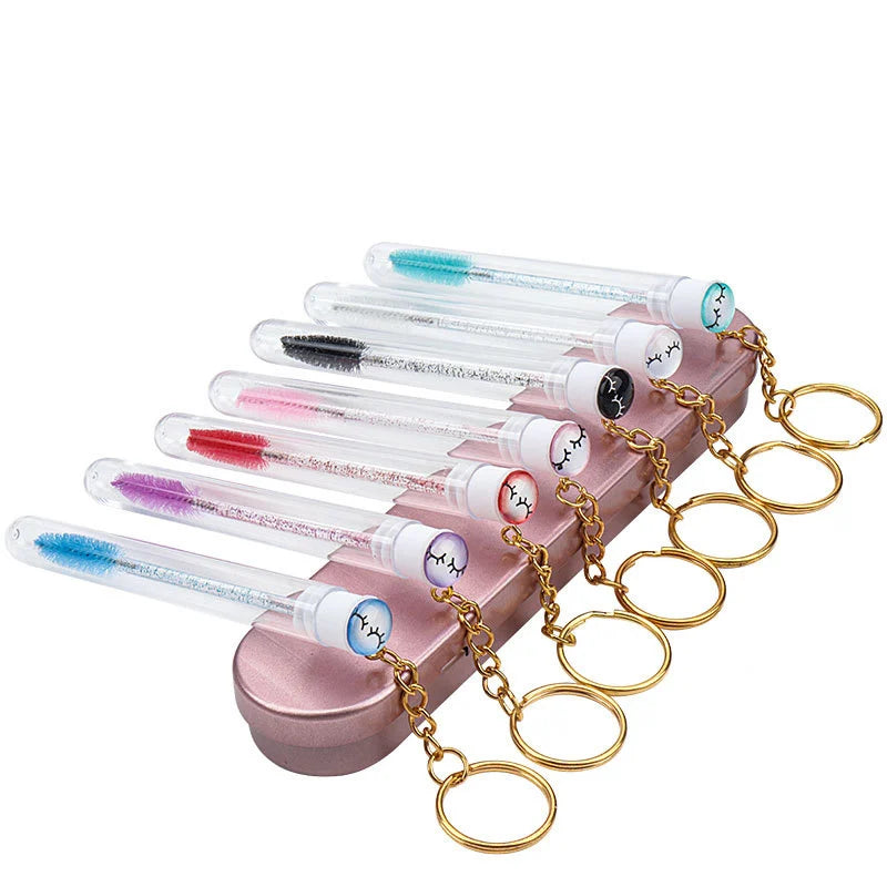 Wholesale Disposable Colorful Tube Eyelash Brush Mascara Eyelash Cleaning Brushes Makeup Tools Spoolie Applicator Portable