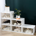 Haogle Custom Side Open Drop Door Sneakers Shoe Box Clear Foldable Plastic Shoe Storage Box