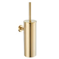 Modern Stainless Steel Wall Mounted Toilet Brush Holder in Brushed Gold Metal Cup for Bathroom