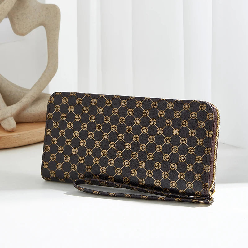 New Large Capacity Ladies PU Leather Clutch Wallet Zip Around Phone Purse Card Holder Organizer Wristlet Wallets for Women