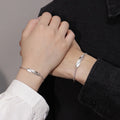 Mobius Handmade Woven S925 Fine Silver Couple Bracelets Fashionable Everlasting Love Charm Bracelets for Saint Valentine's Day