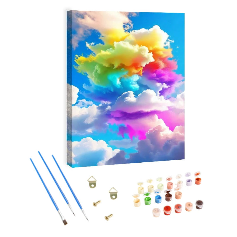 Wholesale Good Quality Paint by Number Kit Colorful Sky 24 Colors Home Decor Digital Oil Painting