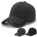 Autumn Winter Warm Ear Protective Baseball Hat Fashion Thick Velvet Sports Cap Earflaps for Middle Aged Elderly Men Outdoor