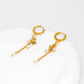 Korean Version of the Personality Creative Irregular Star Gravel Crystal Star Dangle Stainless Steel Stud Earrings for Women