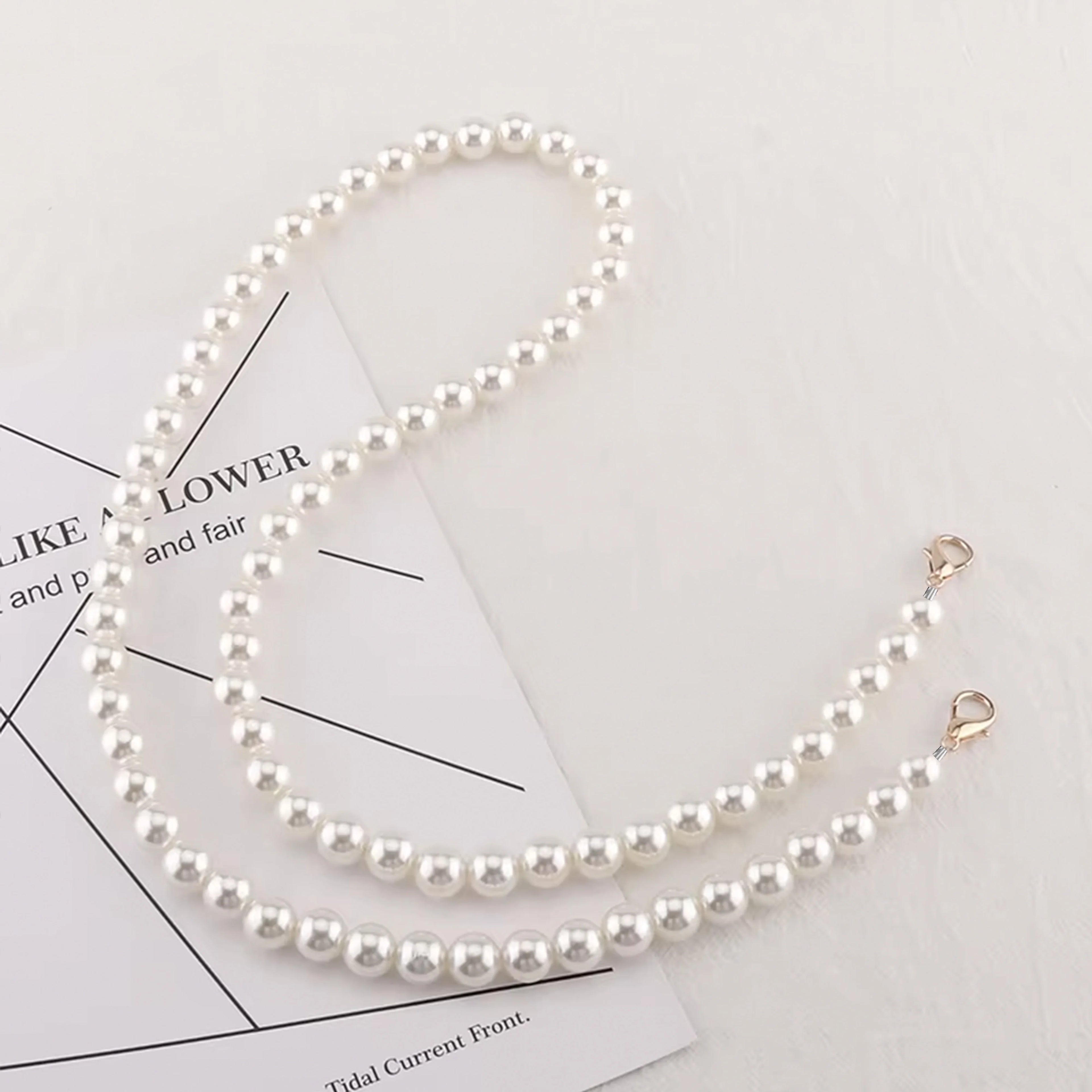 Diameter 14mm High-bright Pearls Bag Pearl Chain High-quality Chain Optional Hand-held Pearl Bag Belt Sling Bag Mobile Phone
