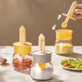 Household Kitchen Glass Spice Jars Set Sealed Moisture-proof Eco-Friendly Space-Saving Salt & Pepper Storage Containers