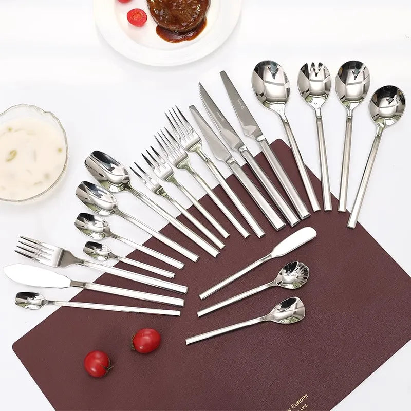 High End  Horeca Catering Events Restaurant Used Silverware Hotel Gold Flatware Manufacturer Stainless Steel Cutlery Set