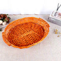 Handmade Eco-Friendly Pastoral Inspired  Standing Basket Storage Plate for Fruits Vegetables Bread and Snacks