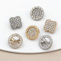 RB011 Custom Shiny Coat Sewing Screwback Rhinestone Fancy Button Silver Metal Shank Buttons for Garment Accessories