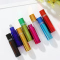 Portable 10ml Colorful Glass Roll on Bottles for Perfume Essential Oil with Stainless Steel Ball