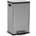 50 Liter Dual Trash Can Soft-Close Smudge Resistant Sleek Surface Stainless Steel Kitchen Storage Bucket Gallon Garbage for Home