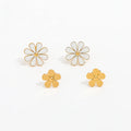 New Trendy Earring 18K Gold Plated Flower Petals Stud Earrings Earrings Wholesale Stainless Steel for Women N/A