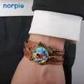 Valentine'S Day Gift Sublimation Blank Hands Bracelet Leather Bangle Bracelets Round Sublimation Printing