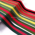 High Quality Intercolored Striped Jacquard Webbing 50mm Green Red Ribbon Webbing 100% Polyester for Bag Strap Spot Wholesale