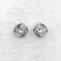 Sterling Silver 3*3mm Semi Mount Stud Earrings Empty Frame Blank Claws Setting S925 Base Hold Without Center Stone for DIY Inlay