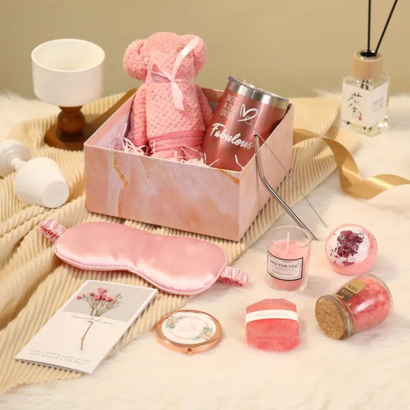 Lunaire Custom Logo Bath Spa Gift Set for Mothers Day Wedding Favors Gifts Guest Self Care Get Well Retirement Appreciation Gift
