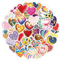 50 Pcs Beautiful Love Graffiti PVC Self Adhesive Stickers for Laptop Phone Case Suitcase Skateboard Guitar Table and Books