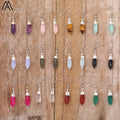 Dainty Wedding Earrings Fashion Jewelry Natural Stone Point Bead Healing Crystal Amethyst Tiger Eye Pendant Silver Plated Hook