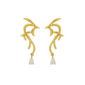 FUAMAY18K Gold Plated Swallow Humming Bird Earrings Big Animal Bird Stud Earrings