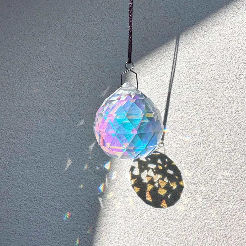 40mm Multi Color Polished UV Printing DIY Suncatcher Accessory Lampwork Parts Crystal Glass Facet Ball Holiday Home Decor