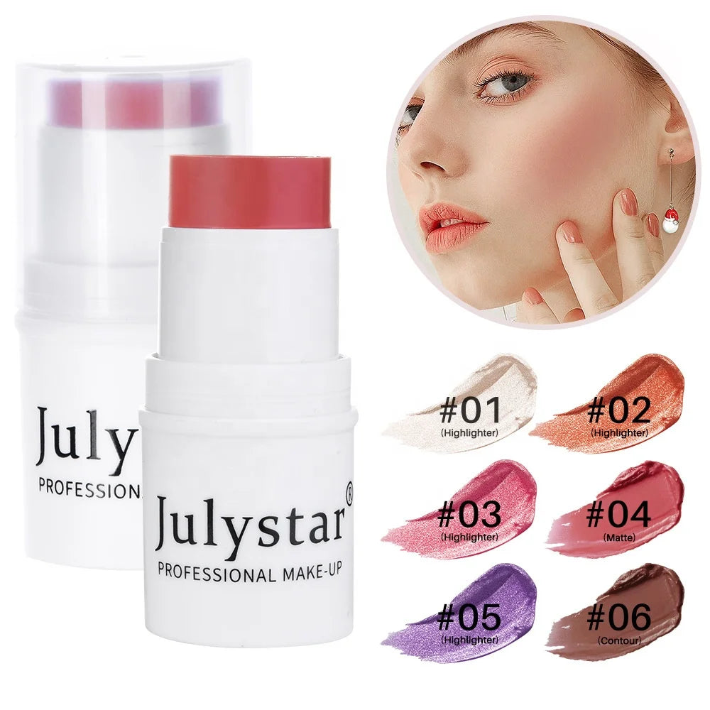 Factory Direct Sales Matte Blusher Stick Highlighter Long Lasting Smooth Face Mineral and Chemical Makeup Contour Blush Stick