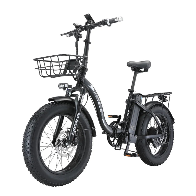 Original Factory KETELES KF9 20" Folding Electric Bike 48V 500W Motor 13AH Lithium Battery 20*4.0 Fat Tire Folding E-Bike