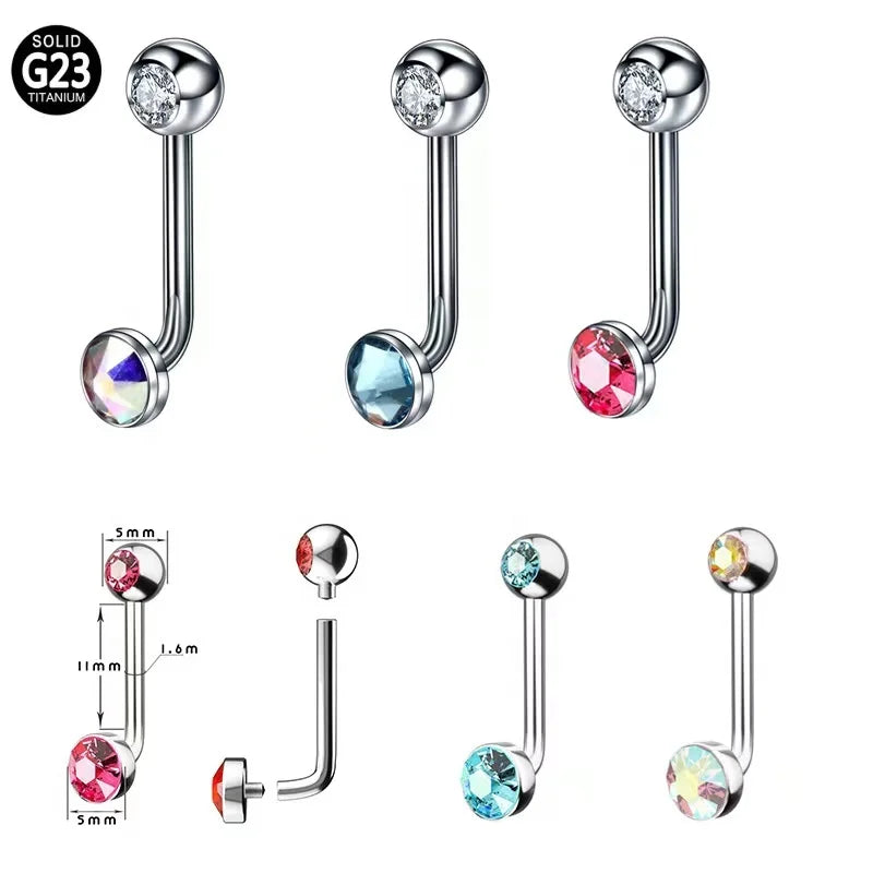 Gaby ASTM F136 Titanium G23 Genitals Body Piercing Jewelry for Women Belly Button Ring Door Knocker VCH Piercing Barbell 14G