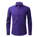 American Size Four-Sided Elastic Anti-Wrinkle Dress Shirt for Men Business Casual Professional Style Twill Fabric for Autumn