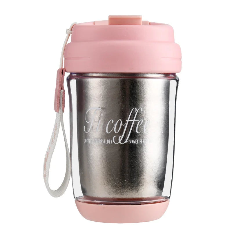 2024 Pure Titanium Inner Thermal Insulation Coffee Cup  Double Mouth Titanium Office Portable WaterDrinking Bottle