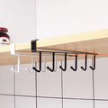 Factory Price Iron Cabinet Traceless Hook Six-Piece Storage Hanger Multi-Row Hook Wardrobe Kitchen Punch-free Traceless Hook