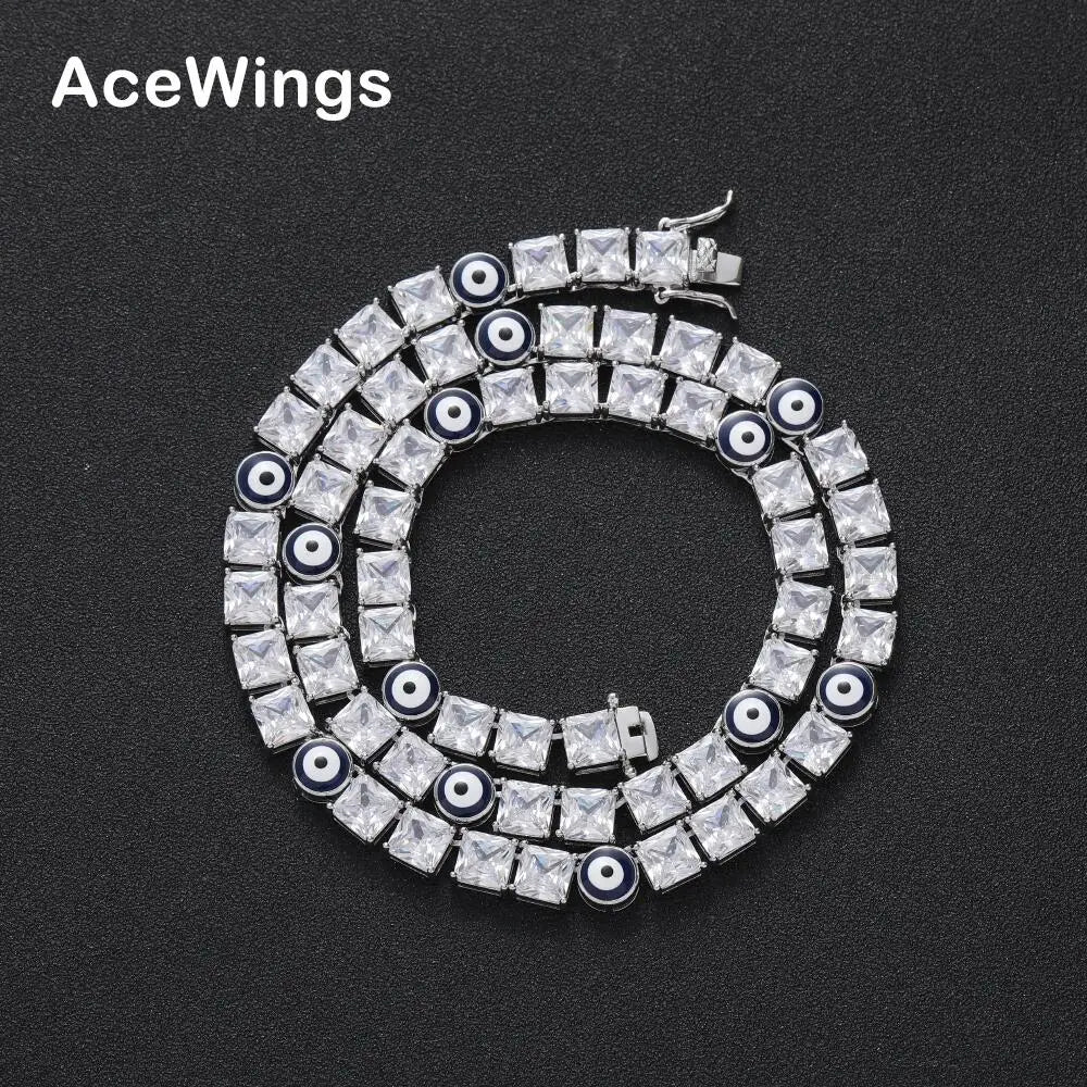 BC215  6mm 16"18"  Tennis Chain Iced Out Brass Prong Setting CZ Necklace Cubic Zircon Bling Bling Jewelry