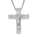 Hip Hop Jewelry Silver Plated Retro Jesus Cross Iced Out Diamond Religious Cross Pendant for Men Women Fine Charms Pendant