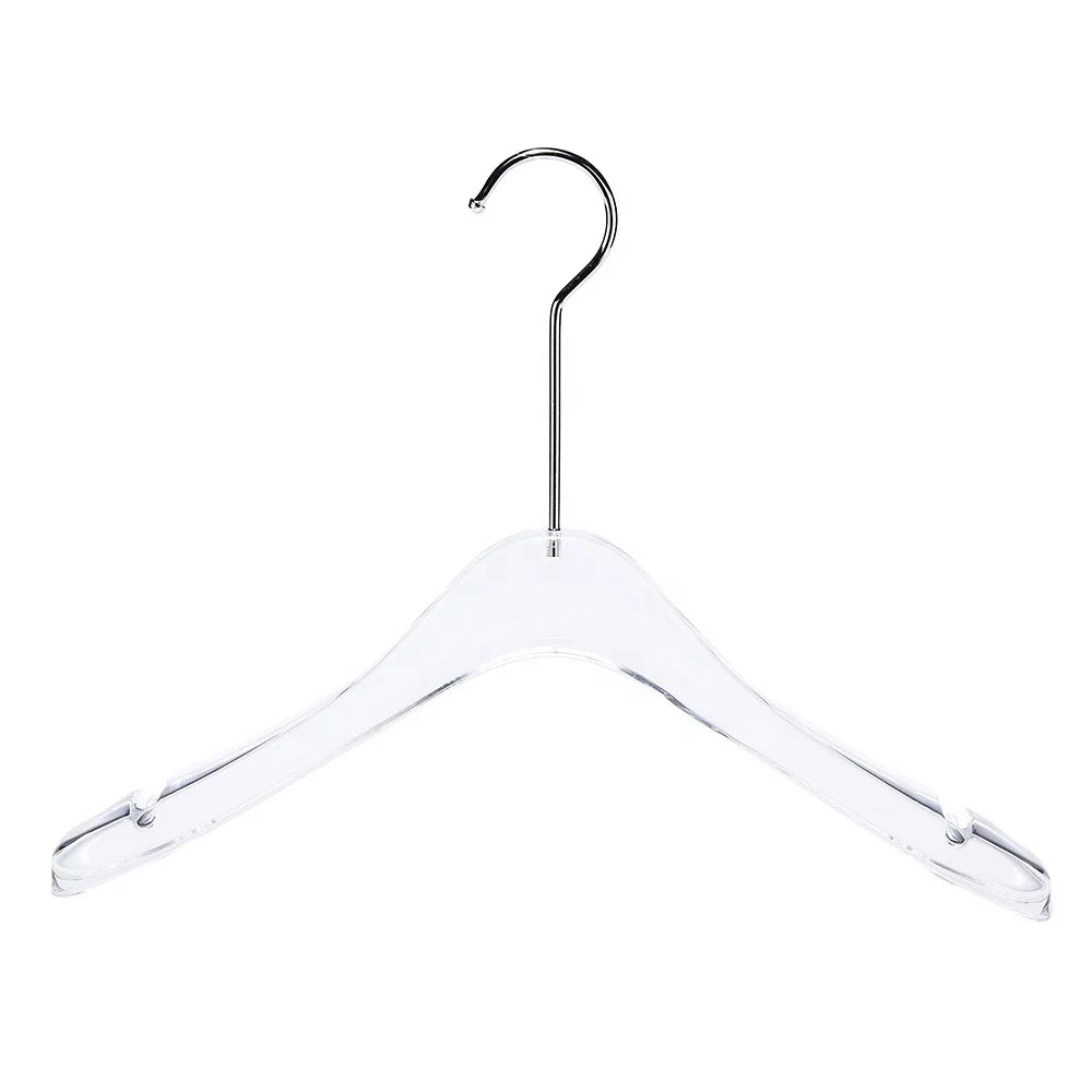 Hot Selling High Quality Acrylic Clothing Hangers Wholesale Clothing Organizer Heavy Duty Anti-Slip Gold Silver Hooks Living