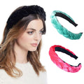 European and American Style Geometric Shape Velvet Soft Headband Colorful Fancy Fashion Non-slip Hair Hoop for Ladies