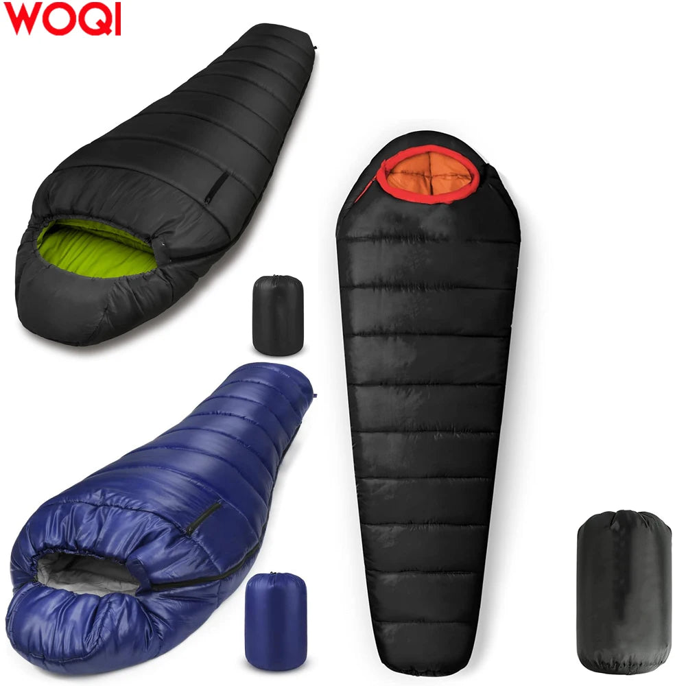 WOQI Season 3-4 Outdoor Hiking Camping Adult Waterproof Filling 400g Mummy Down Sleeping Bag