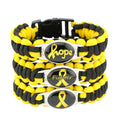 Manufacturer Medical Alert Childhood Brain Cancer Fighter Survivor Awareness Gold Yellow Ribbon Paracord Survival Bracelet