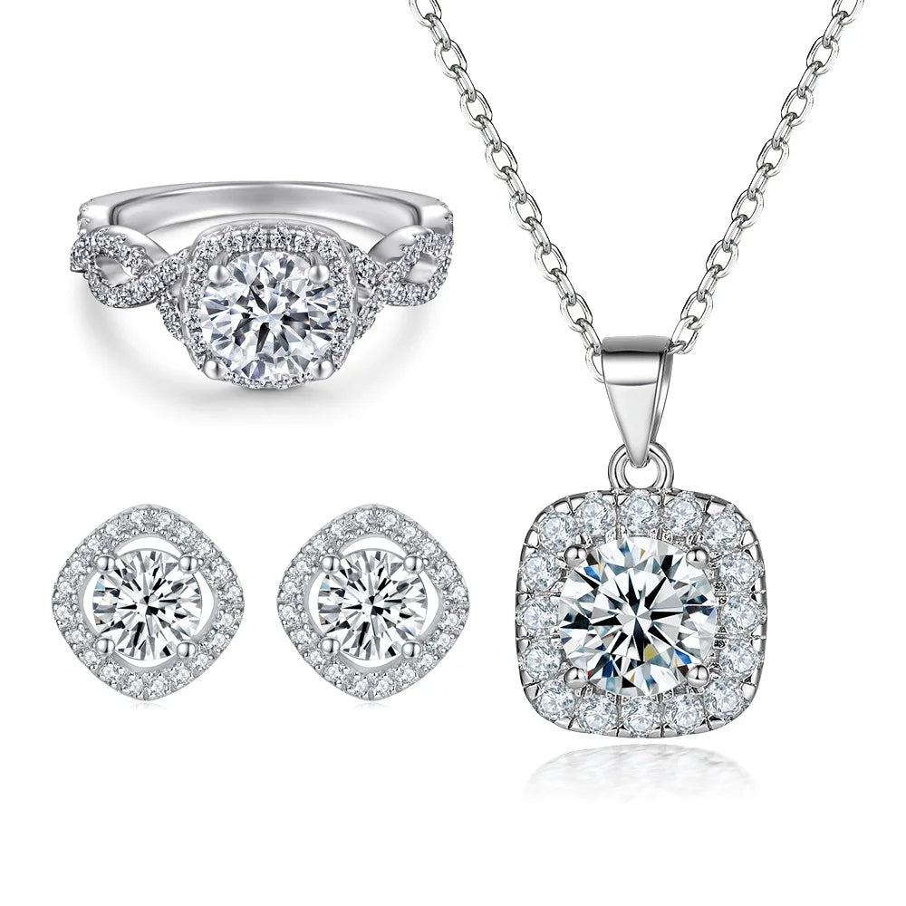 Adjustable Size 925 Sterling Silver Zirconia Set One Size Fits Most CZ Jewelry Easy Wear Design Bulk Buy