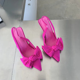 Wholesale High Heels for Ladies Party Bowtie Pointed Toe Women's Pumps Dress Beauty Shoes for Women