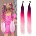 26inch Color Tinsel Ponytail with Rubber Hair Band Ombre Glitter Jumbo Braid Pony Tail Synthetic Hair
