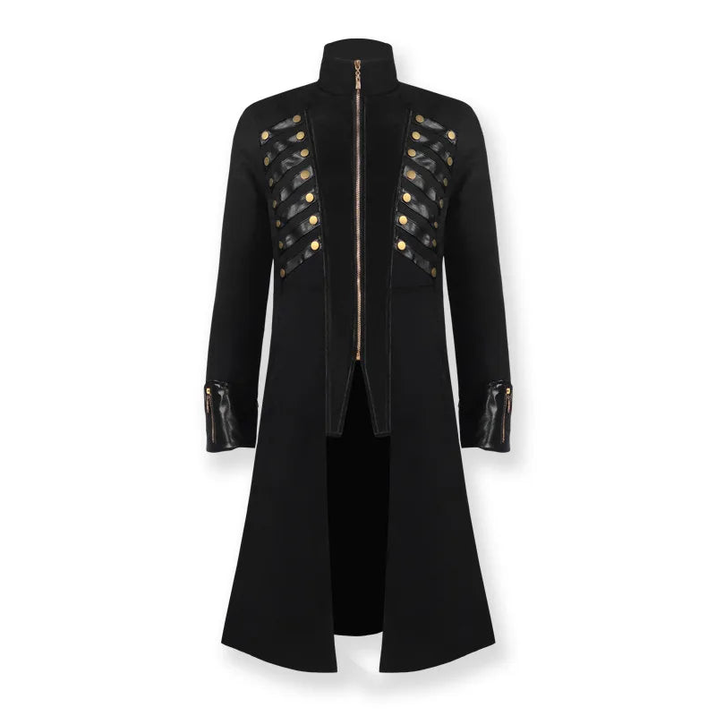 Medieval Gothic Punk Court British Style  Medium Length Jacket Cosplay Costume