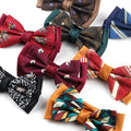 Retro Floral Luxury Classic Handmade Bow Ties for Men Self-tied Polyester Textile Striped Pattern Silky Touch Formal Tie for