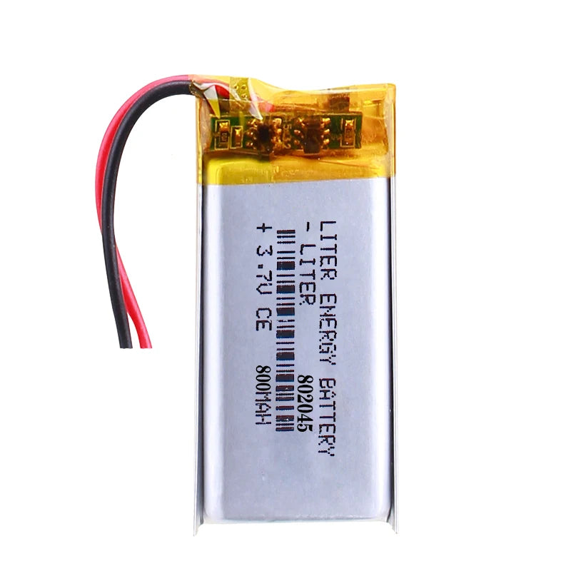 Rechargeable Li-ion Battery High Discharge Rate 802045 3.7v 800mah Lipo  Battery