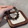 Homemade Designer Chakra Energy Healing Stone Natural Smoky Quartz 12mm Big Bead Bracelets for Men